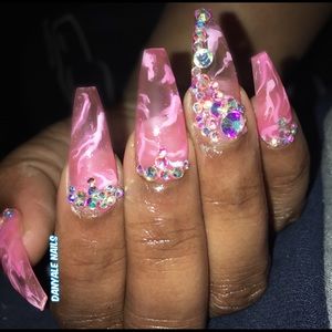 Marble,jelly press on nails